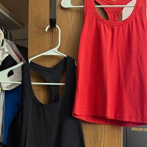 Beyond Yoga Red and Black Tank Tops